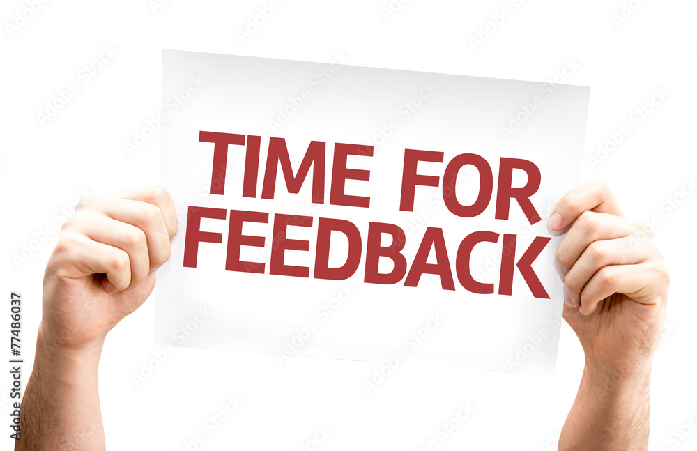 Time for Feedback card isolated on white background Time for Feedback card isolated on white background