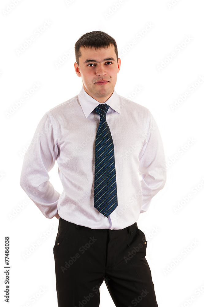 young smiling businessman isolated on white young smiling businessman isolated on white