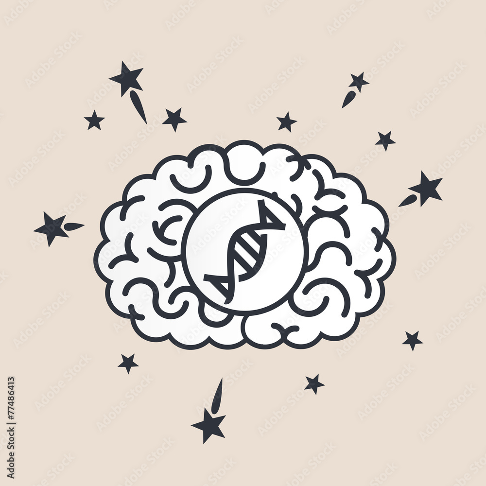 Brain concept illustration: dna Brain concept illustration: dna