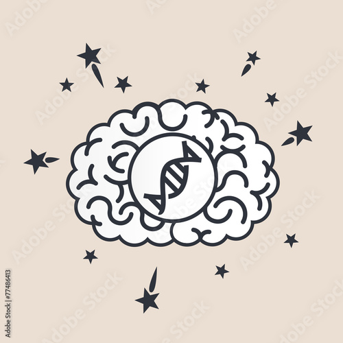 Brain concept illustration: dna