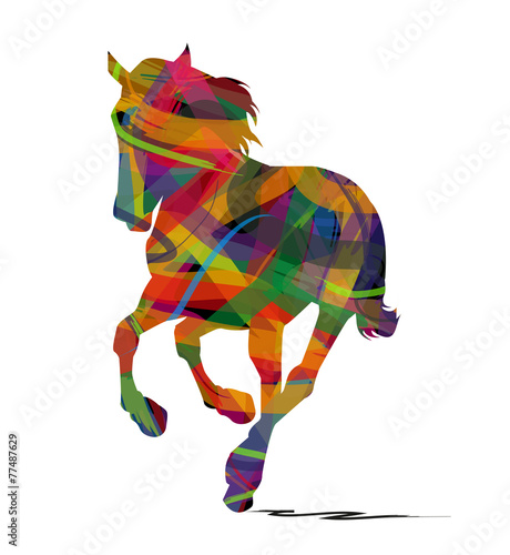 silhouette astratta di cavallo selvaggio