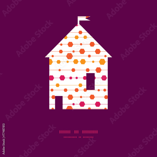 Vector abstract colorful stripes and shapes house silhouette photo