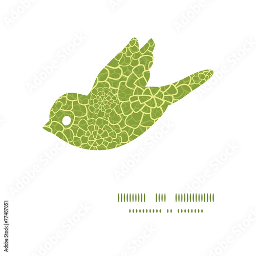 Vector abstract green natural texture bird silhouette pattern