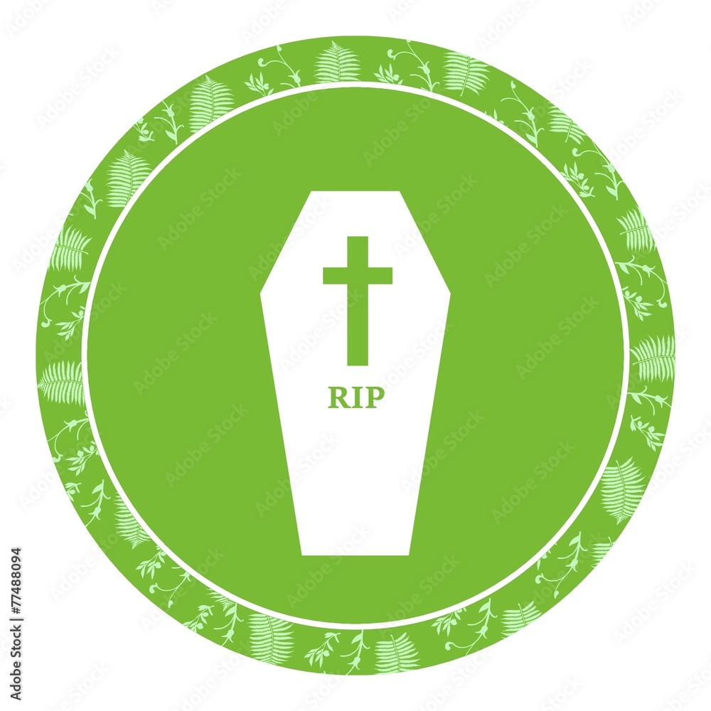 Obraz premium Cercueil dans un panneau vert