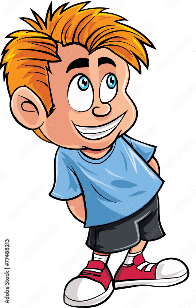 Cartoon of cute little boy Cartoon of cute little boy