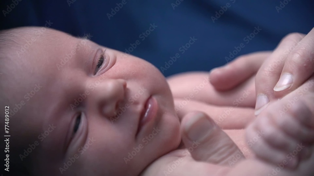 Close shot of a baby with a really peaceful face Close shot of a baby with a really peaceful face