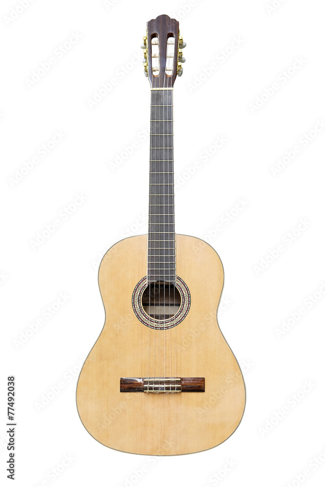 The image of acoustic guitar isolated