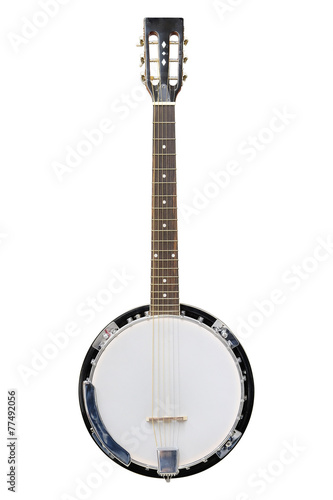 The image of white banjo isolated