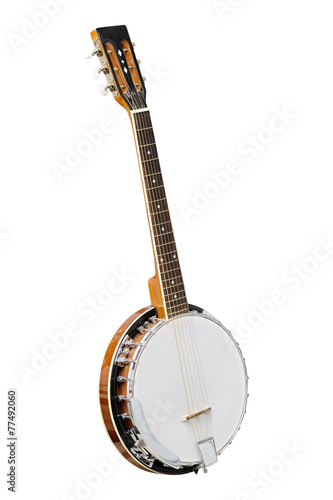Cuadro en lienzo The image of white banjo isolated