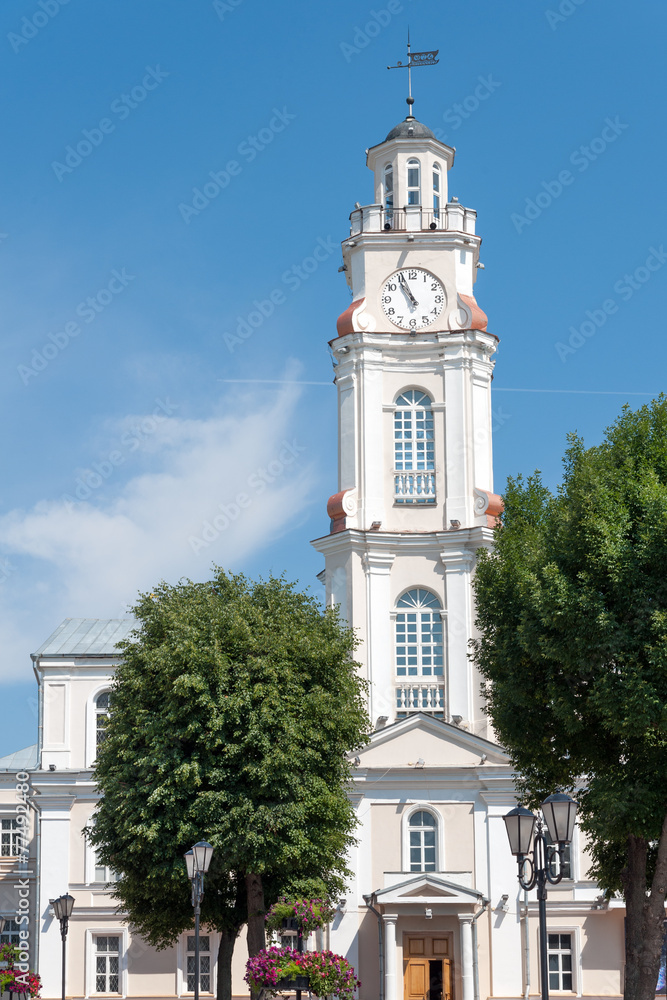 Clock tower of Vitebsk city hall, Belarus