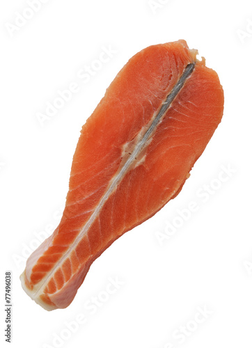 Slice Of A Raw Salmon