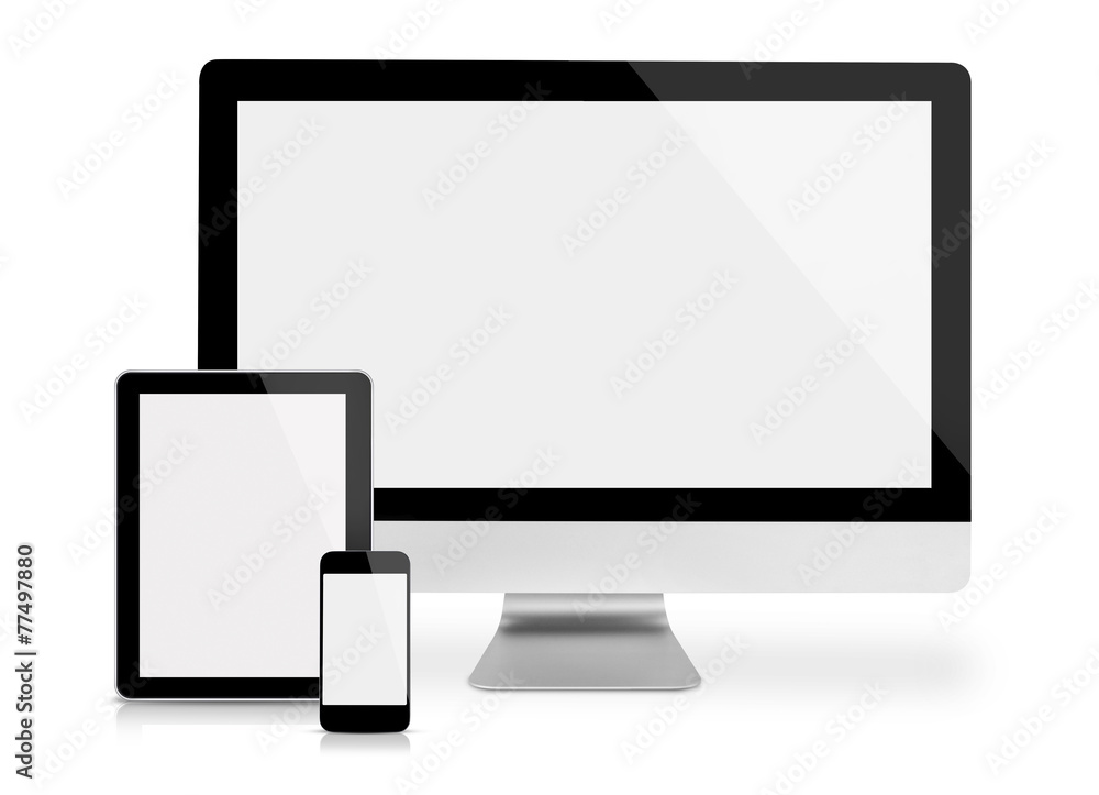 Computer monitor, tablet and phone Computer monitor, tablet and phone