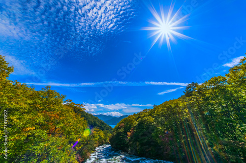 Yukawa river and the sunshine photo