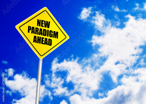 Bilde på lerret New paradigm message on road sign