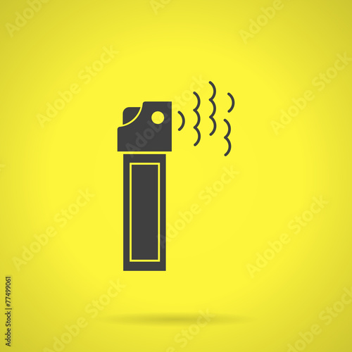 Black teargas can flat vector icon photo