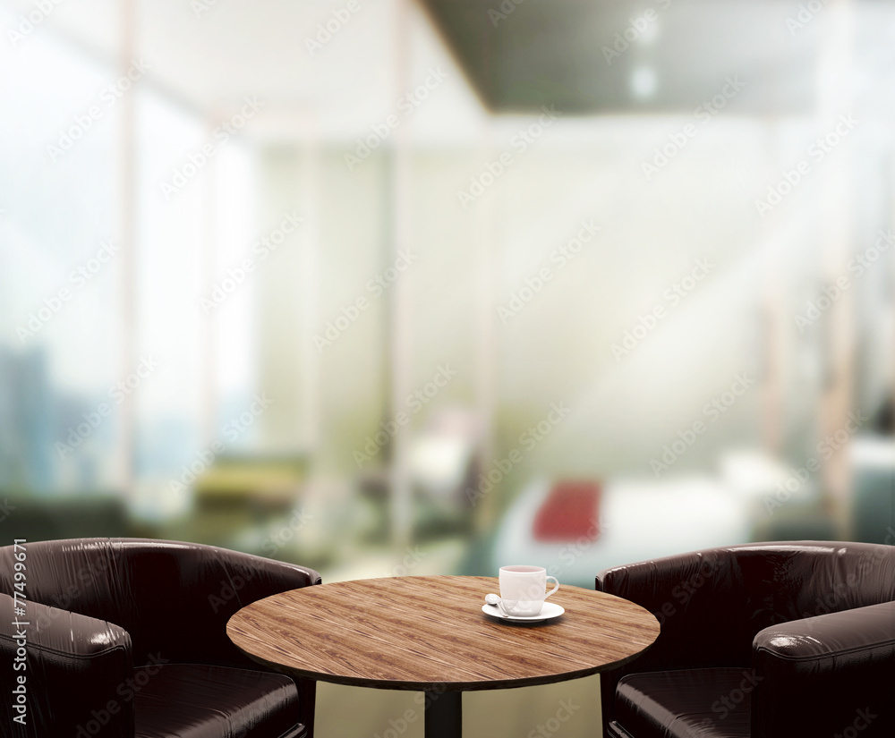 Obraz premium Wood Table Top Background In Bedroom 3d render