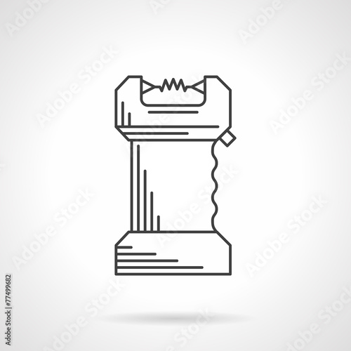 Black line flat vector icon for taser