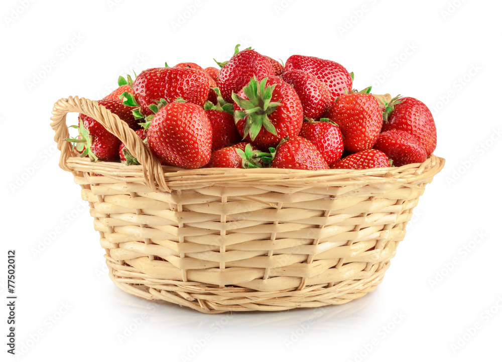 Strawberries in a basket isolated Strawberries in a basket isolated