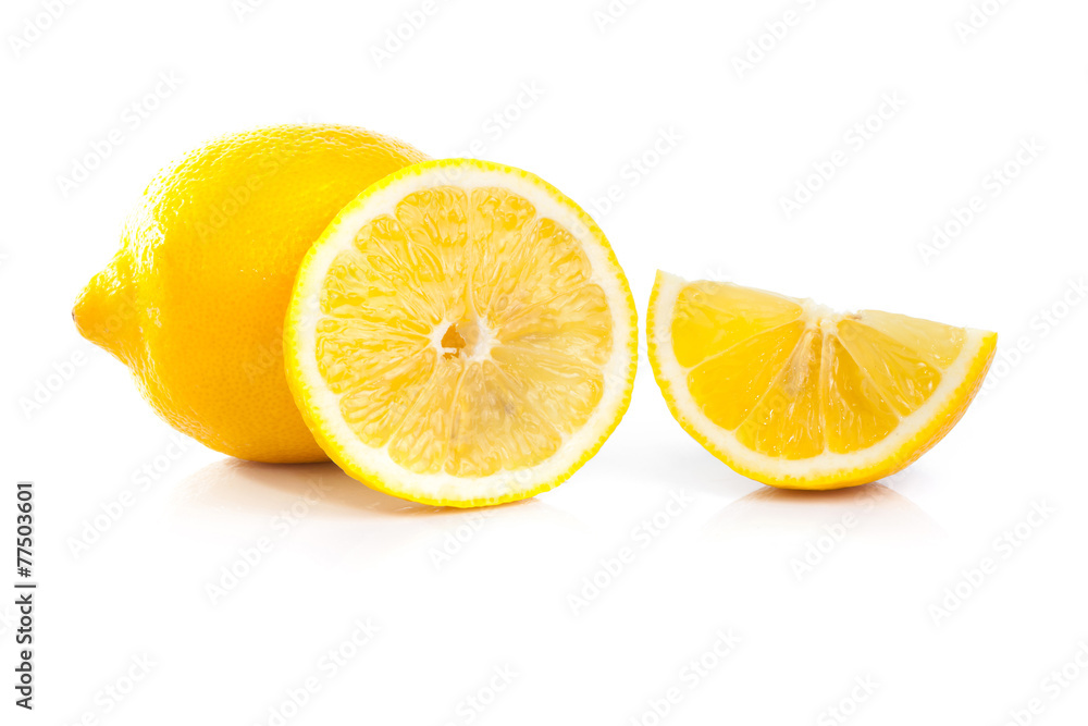 Yellow ripe lemon isolated on a white Yellow ripe lemon isolated on a white