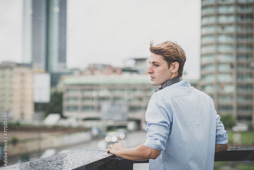 young model hansome blonde man