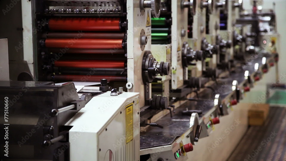 Printer's machinery working Printer's machinery working