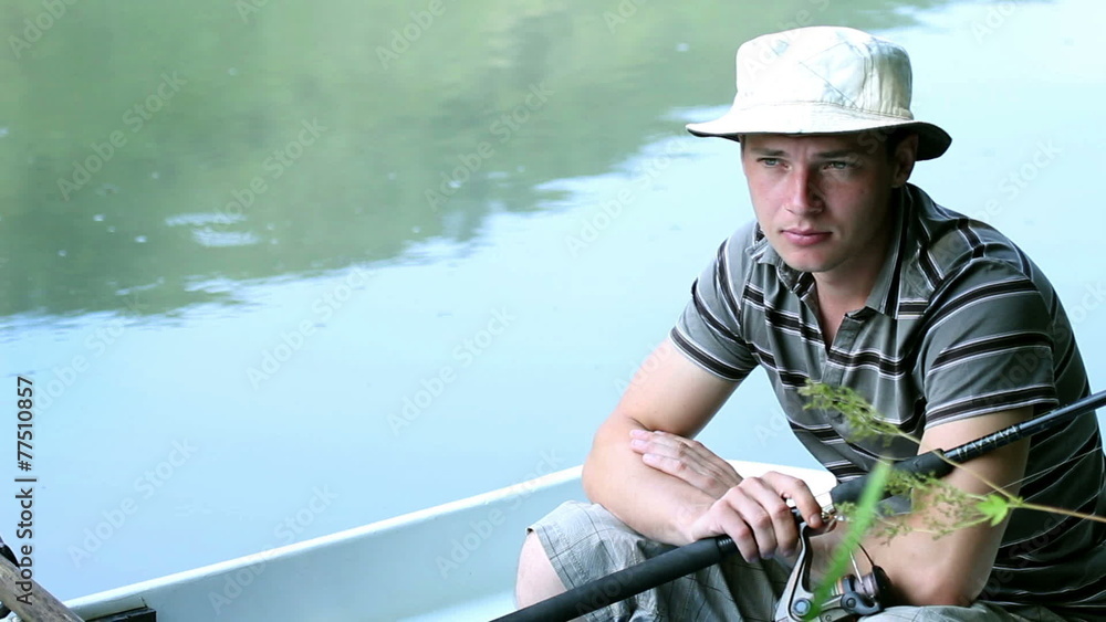 HD1080p: Young man fishing in the nature HD1080p: Young man fishing in the nature