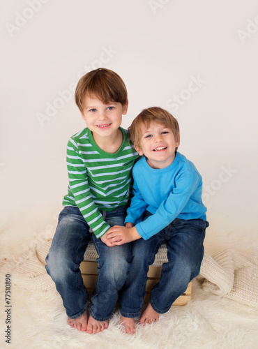 Kids Laughing and Hugging