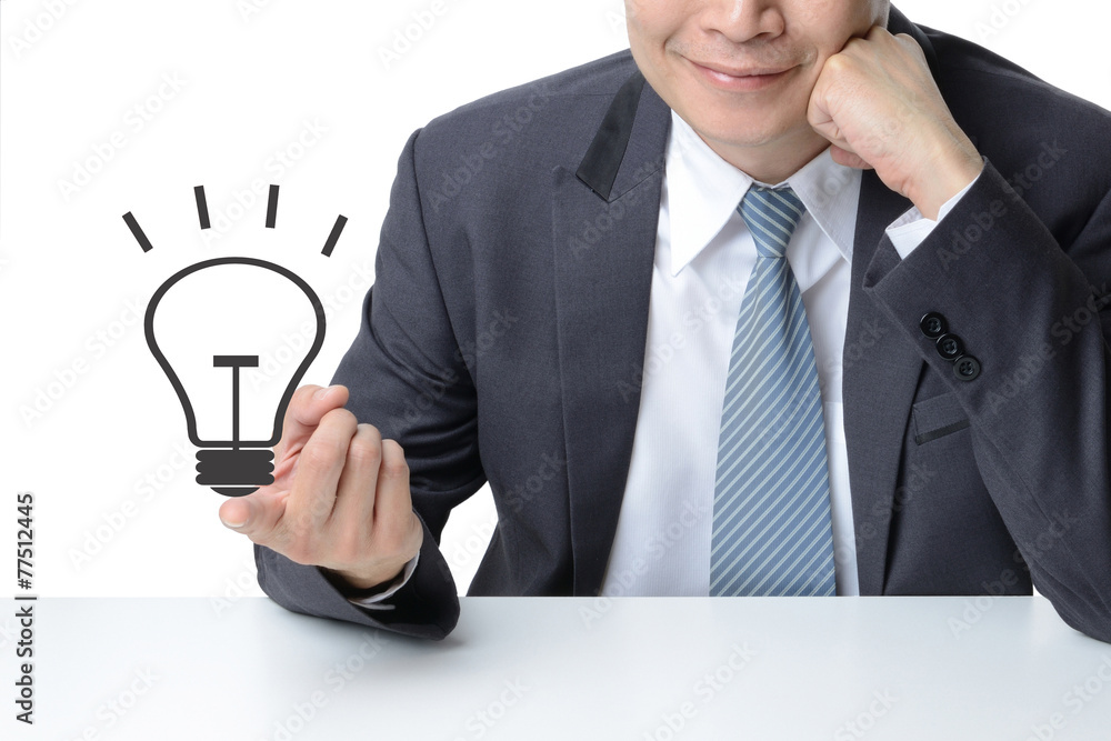 businessman finger with a drawing light bulb isolated on white,I businessman finger with a drawing light bulb isolated on white,I