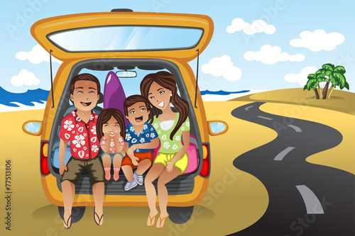 Family on a road trip