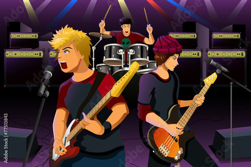 Teenagers in a rock band
