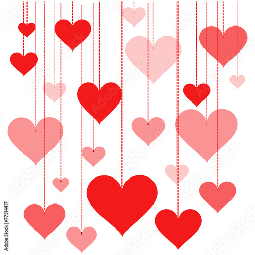 garland of hearts vector background Valentine's Day, wedding