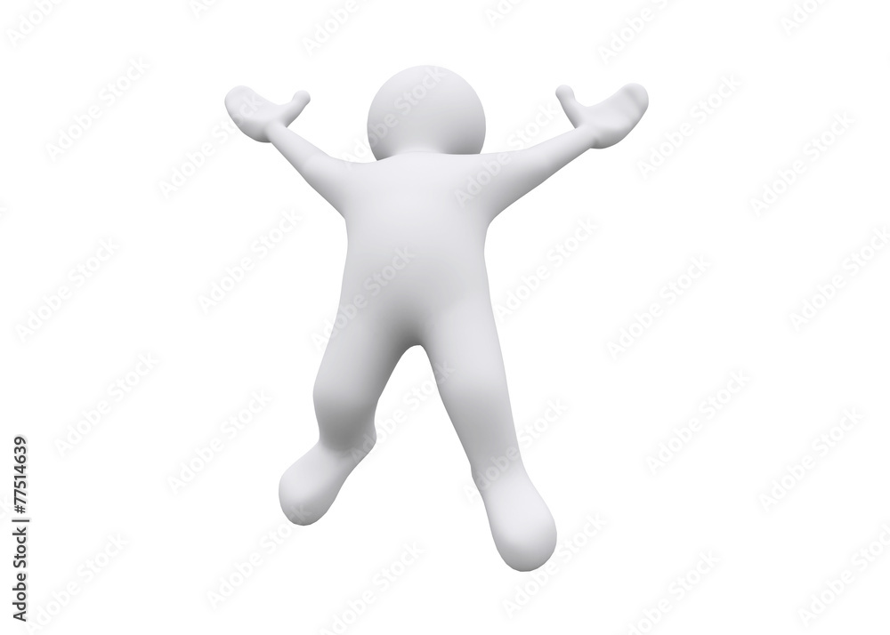 3d blank figure jumping, happiness and freedom. 3d blank figure jumping, happiness and freedom.