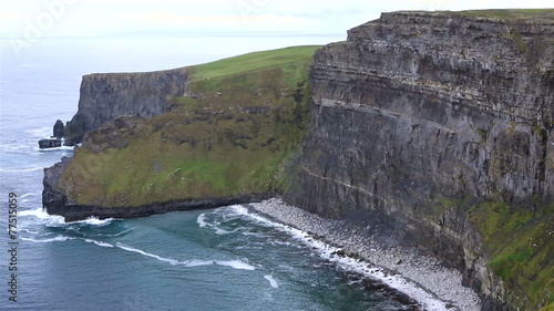 Cliffs of Moher and Atlantic Ocean.
