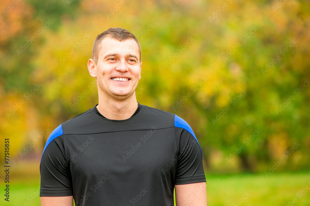 Horizontal portrait of a handsome male athlete Horizontal portrait of a handsome male athlete