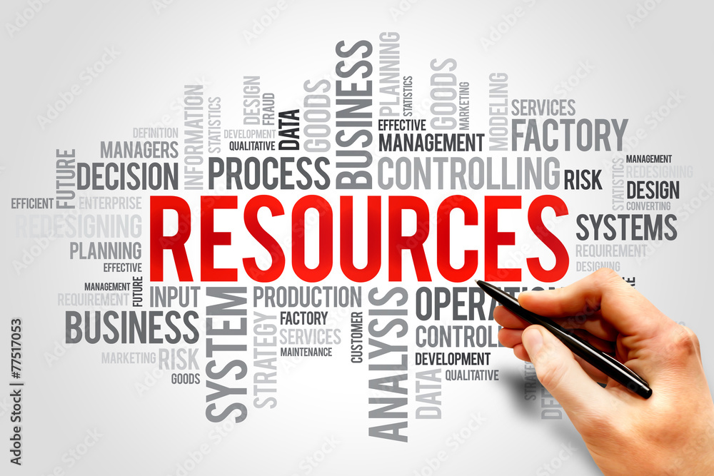 RESOURCES word cloud, business concept RESOURCES word cloud, business concept