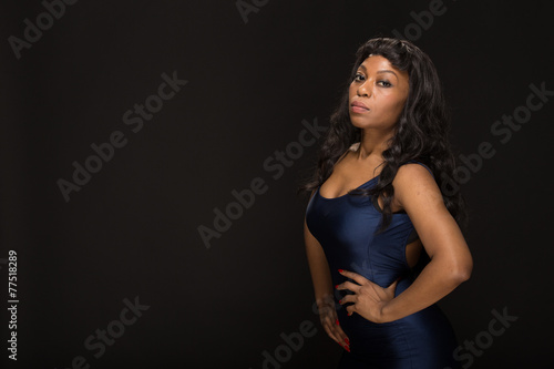 African American black woman serious angry face portrait