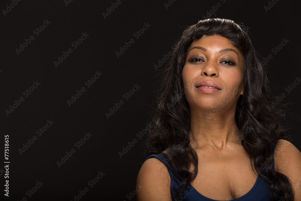 African American black woman smile happy face portrait African American black woman smile happy face portrait