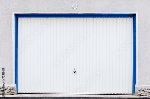 a white,blue wood door