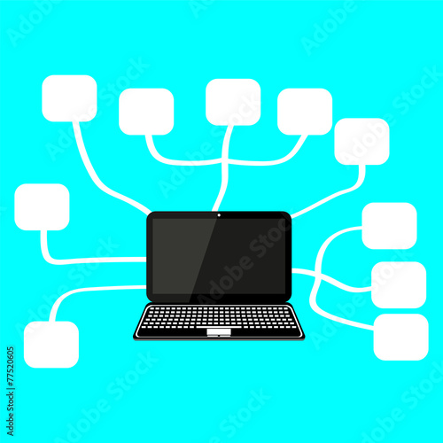 icon laptop with banners