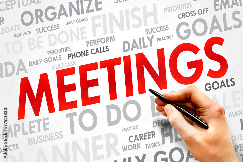 MEETINGS word cloud, business concept MEETINGS word cloud, business concept