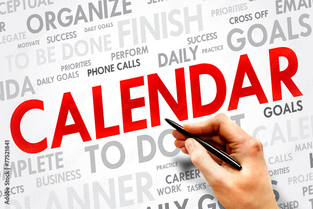 CALENDAR word cloud, business concept CALENDAR word cloud, business concept