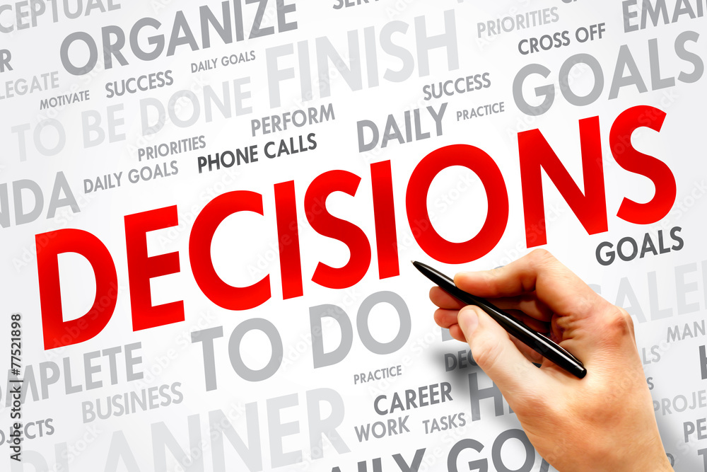 DECISIONS word cloud, business concept DECISIONS word cloud, business concept