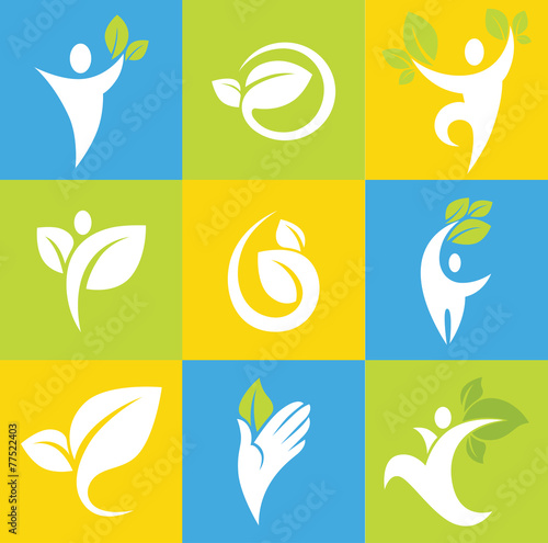 vector collection of ecological symbols and signs