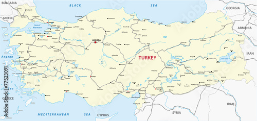 turkey railroad map photo