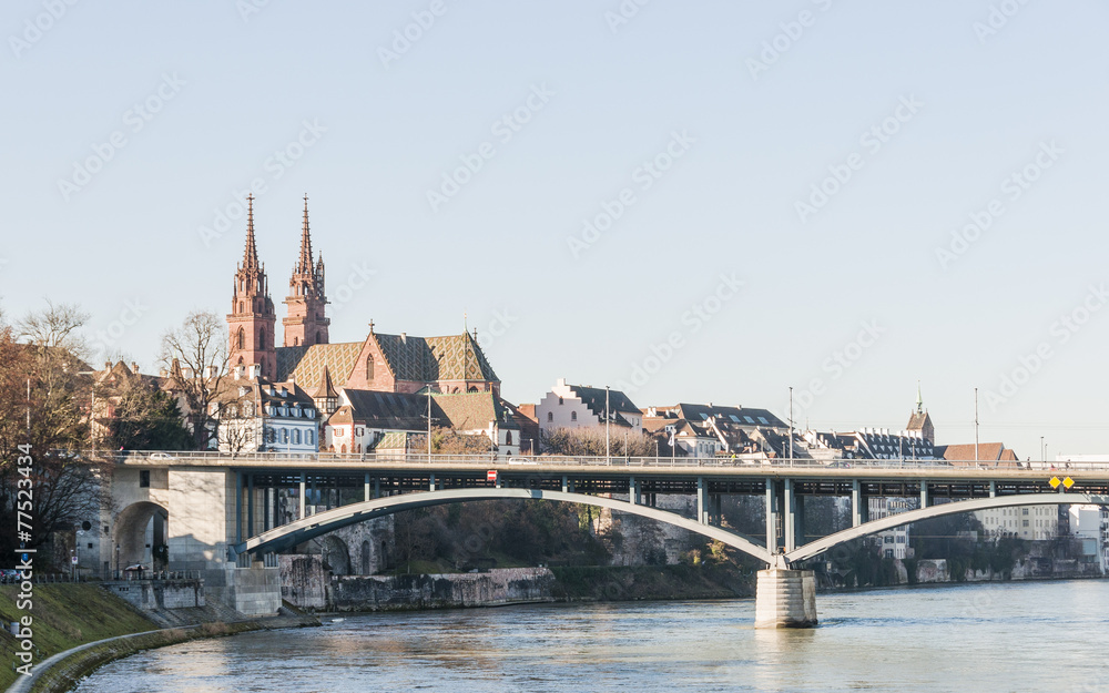 Basel, Stadt, Altstadt, Basel-Stadt, Wettsteinbrücke, Brücke, Münster, Kirche, Rhein, Rheinufer, Rheinschiffe, Grossbasel, Winter, Schweiz Basel, Stadt, Altstadt, Basel-Stadt, Wettsteinbrücke, Brücke, Münster, Kirche, Rhein, Rheinufer, Rheinschiffe, Grossbasel, Winter, Schweiz