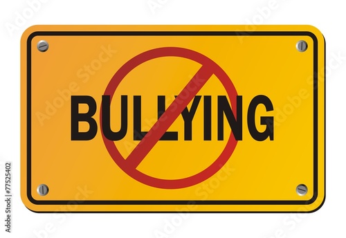stop bullying - yellow signs