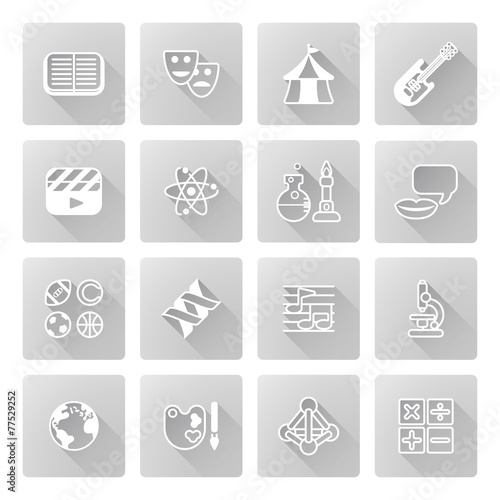 Education or quiz subject icons