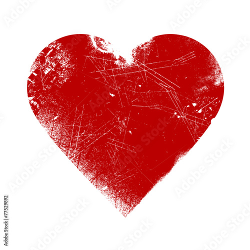Valentine Heart - Grunge Vector Illustration Background