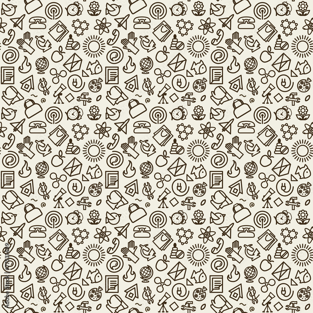 Seamless texture with badges Seamless texture with badges