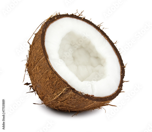 Fresh coconut on white background
